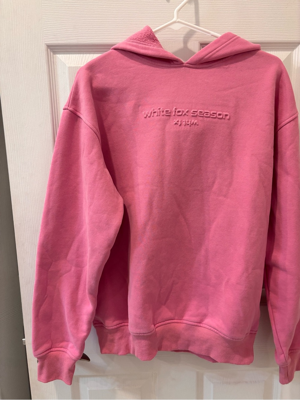 White Fox Season Pink Hoodie Sweatshirt - Oversized